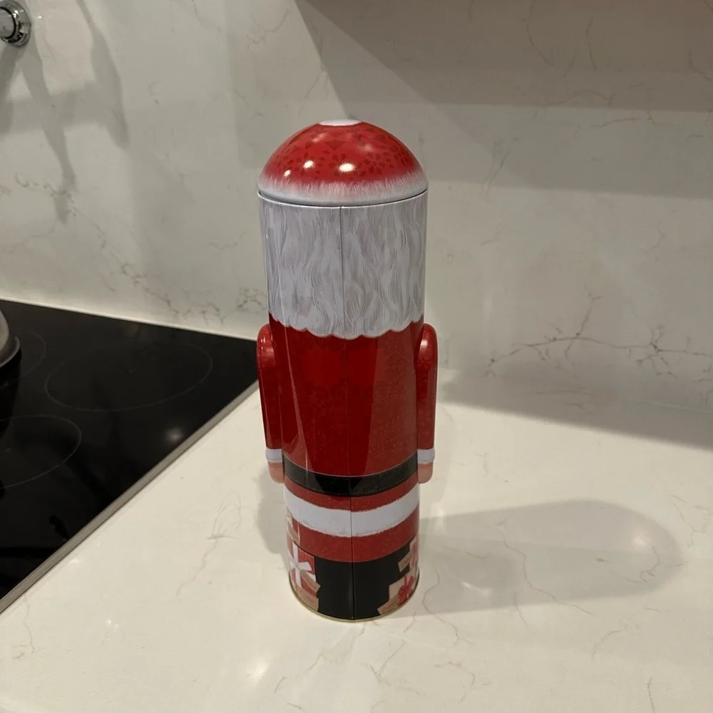 Santa Claus Holiday Tin - Red and White